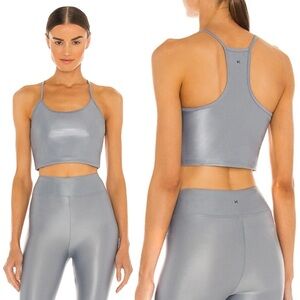 Koral Activewear Leah Infinity sports bra crop top in heather grey size S small